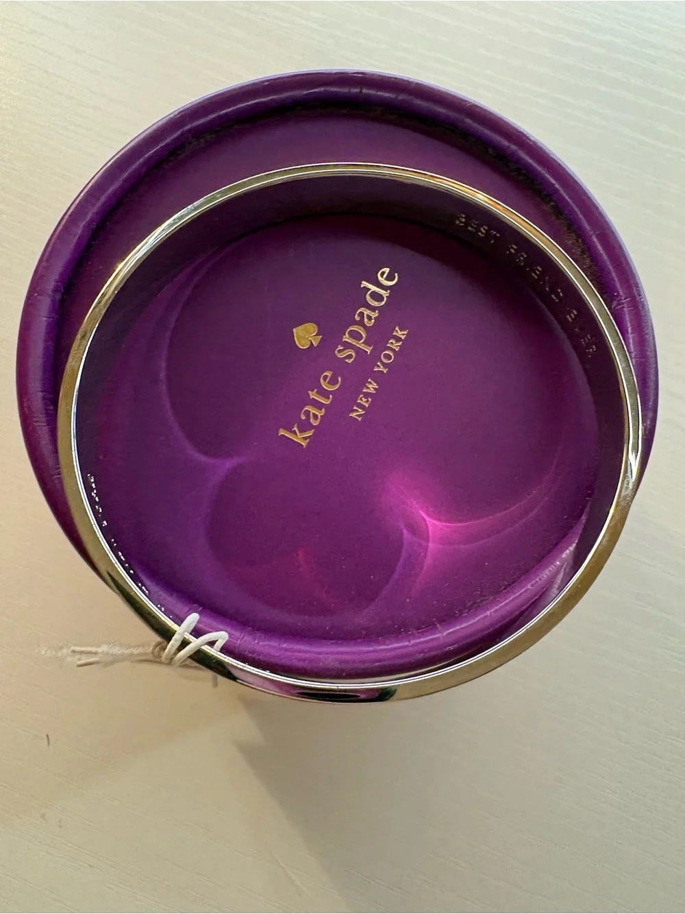 kate spade Silver Engraved Bangle best friends